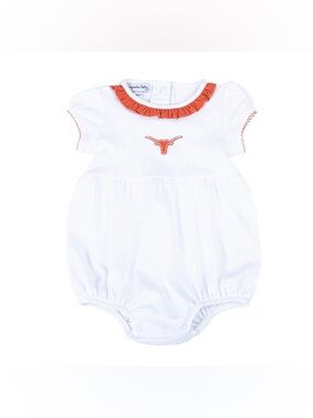 Magnolia Baby UT Austin Lil’ Longhorns embroidered bubble romper ruffle newborn